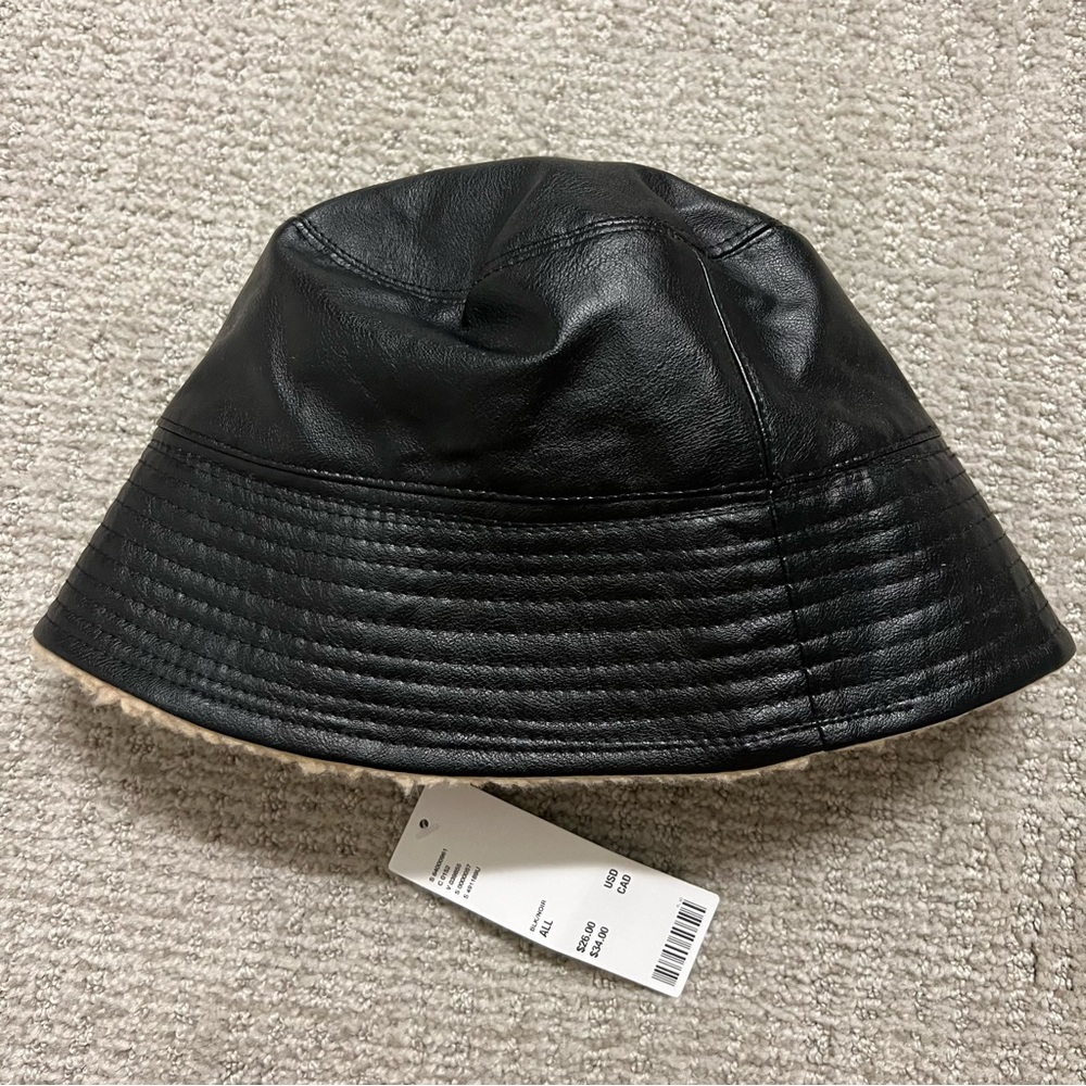 Urban Outfitters Leather Bucket Hat NEW